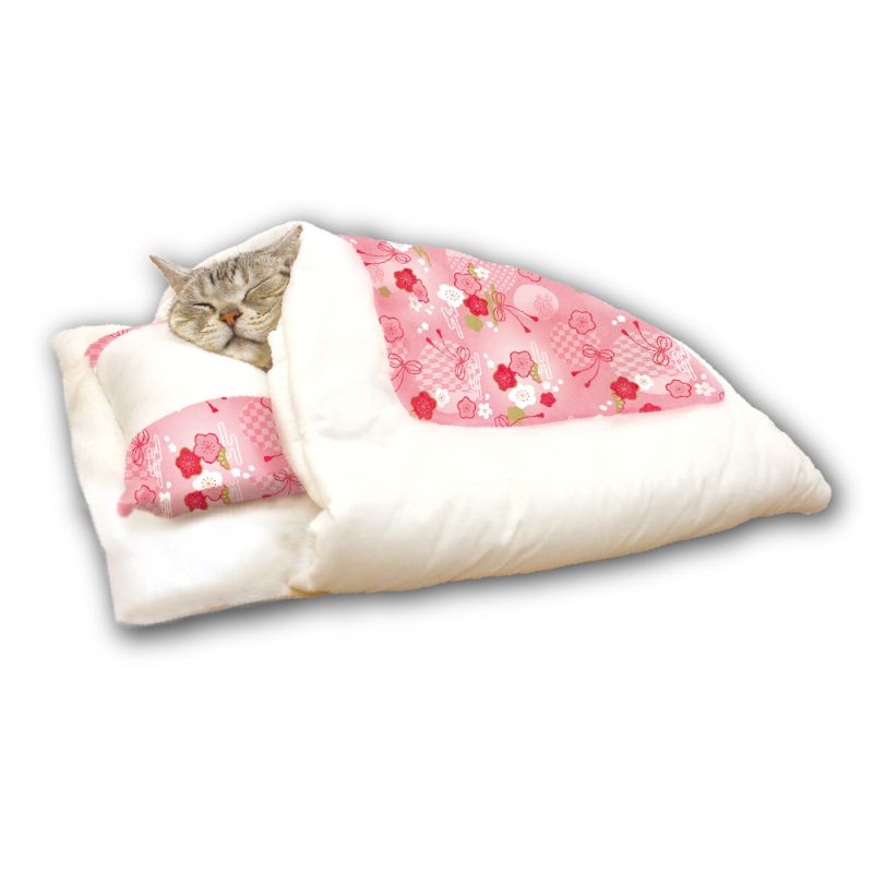 猫のベッド】和にゃんこびより おふとん 花うらら 布団ベッド ピンク